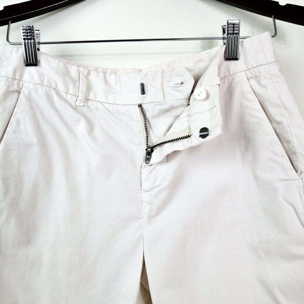 Nili Lotan Size 2 Granada Bermuda Shorts White Stretch Cotton Twill - Picture 4 of 9